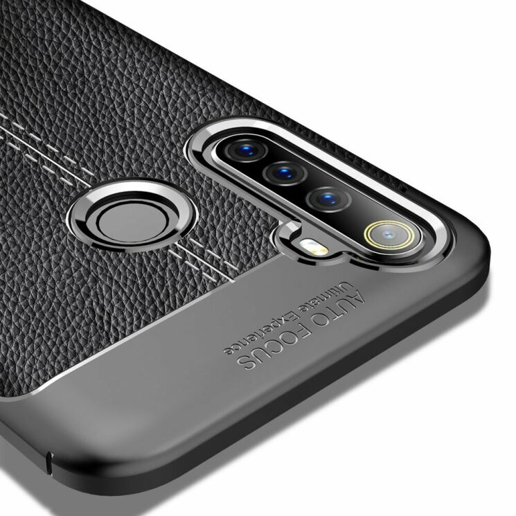 Захисний чохол Deexe Leather Cover для Realme 6i - Black: фото 4 з 11