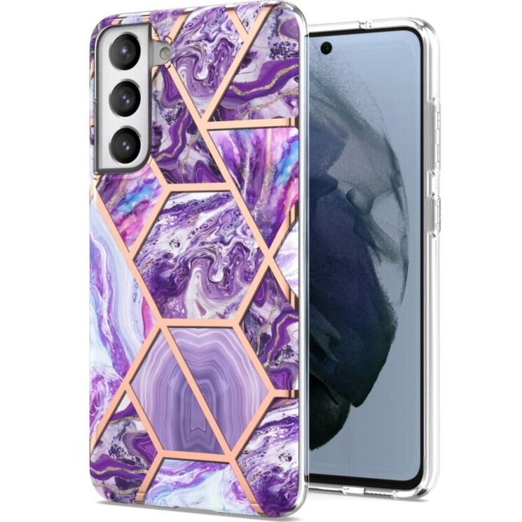 Защитный чехол Deexe Marble Pattern для Samsung Galaxy S21 FE (G990) - Dark Purple: фото 1 из 4