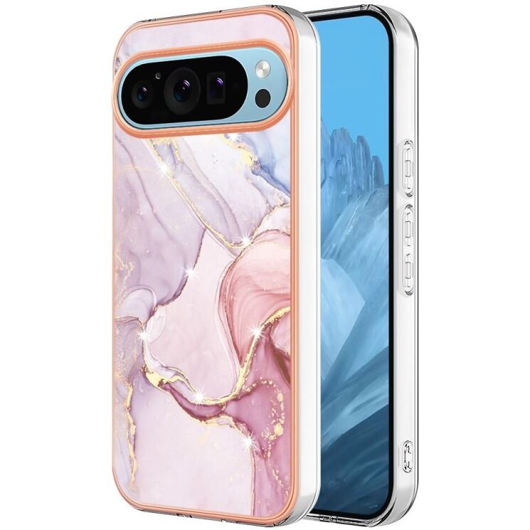 Защитный чехол Deexe Marble Style для Google Pixel 9 Pro XL - Rose Gold: фото 1 из 6
