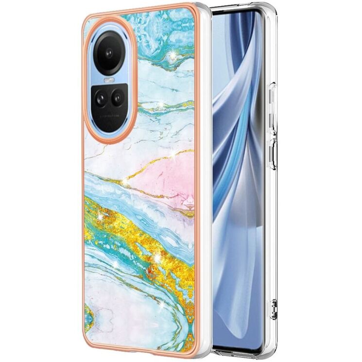 Защитный чехол Deexe Marble Style для OPPO Reno 10 / 10 Pro - Light Green: фото 1 из 8