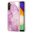 Защитный чехол Deexe Marble Style для Samsung Galaxy A35 (A356) - Light Purple (348098LV)