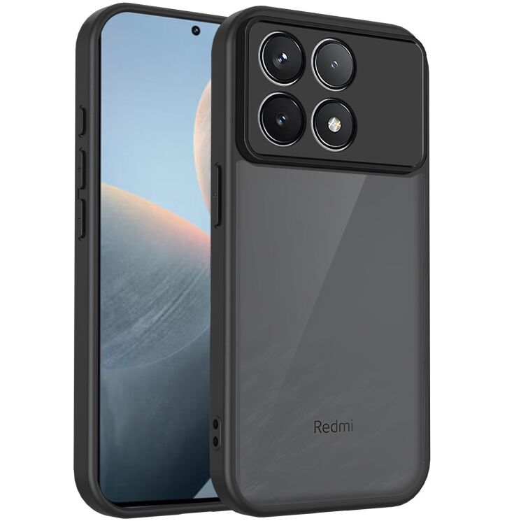 Защитный чехол Deexe Matte Skin для Xiaomi Poco F8 Pro - Transparent Black: фото 1 из 8