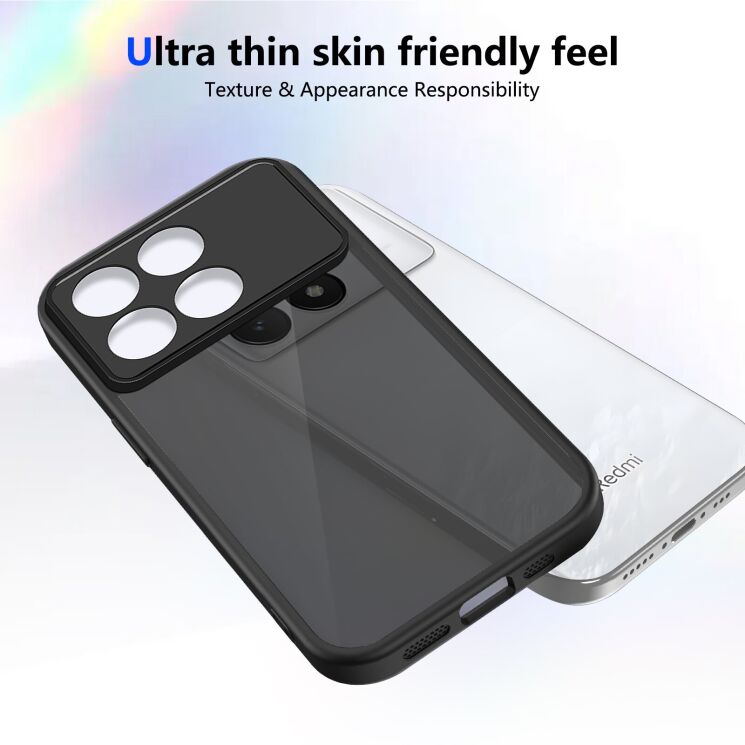 Защитный чехол Deexe Matte Skin для Xiaomi Poco F8 Pro - Transparent Black: фото 3 из 8