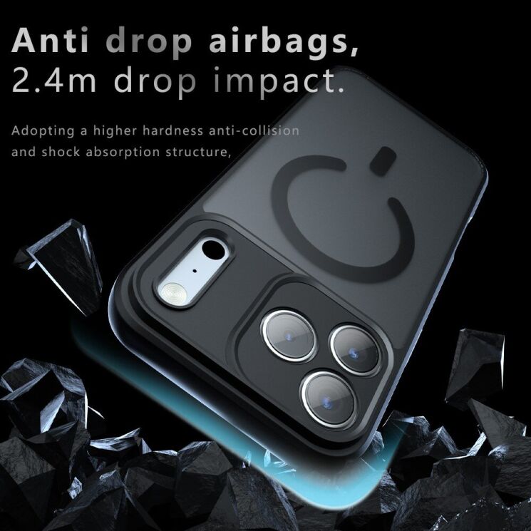Захисний чохол Deexe Matte Skin with MagSafe для iPhone 18 Pro / 17 Pro - Transparent / Black (423657H) Захисний чохол Deexe Matte Skin with MagSafe для iPhone 18 Pro / 17 Pro - Transparent / Black: фото 4 з 10
