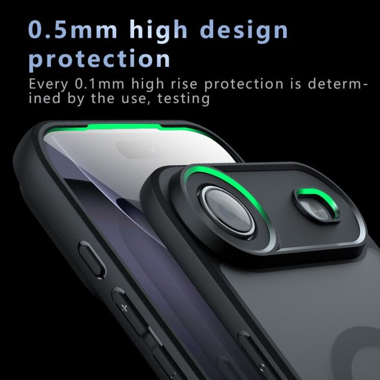 Захисний чохол Deexe Matte Skin with MagSafe для iPhone 18 Pro / 17 Pro - Transparent / Black (423657H) Захисний чохол Deexe Matte Skin with MagSafe для iPhone 18 Pro / 17 Pro - Transparent / Black: фото 7 з 10