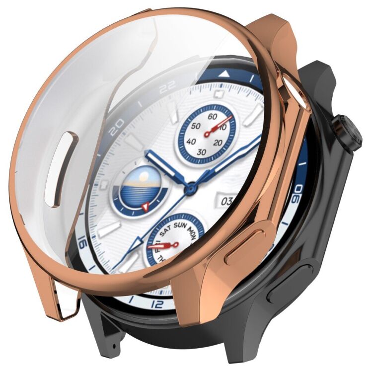 Защитный чехол Deexe Protective Frame для OPPO Watch X / OnePlus Watch 2 - Rose Gold: фото 1 из 7