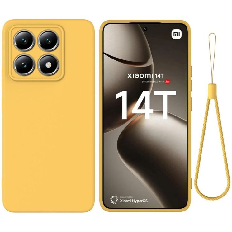 Защитный чехол Deexe Silicone Case для Xiaomi 14T - Yellow: фото 1 из 8