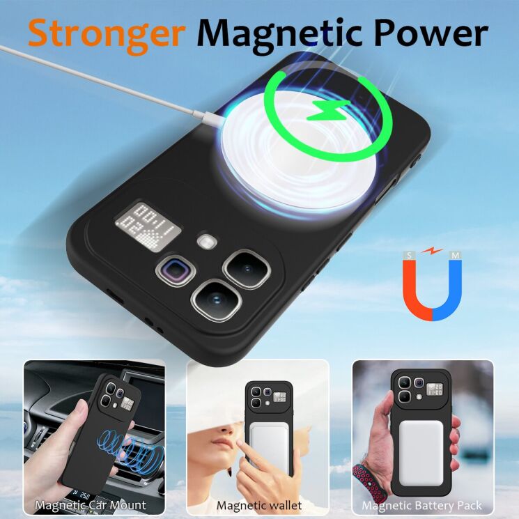 Захисний чохол Deexe Silicone Case with MagSafe для Infinix Note 60 Pro / Note 60 - Black: фото 4 з 9