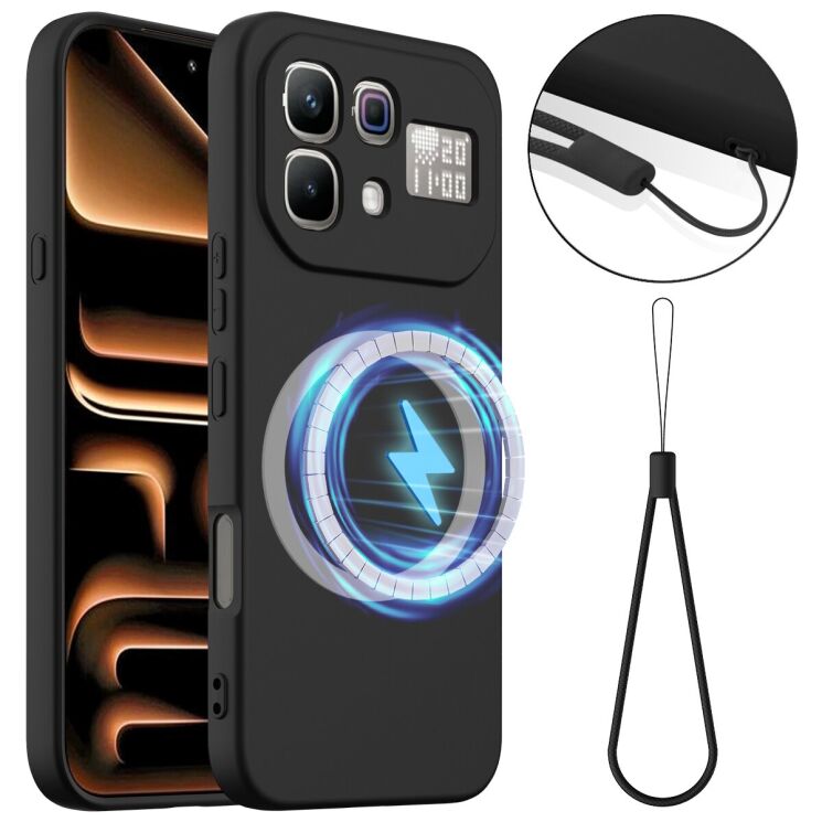 Захисний чохол Deexe Silicone Case with MagSafe для Infinix Note 60 Pro / Note 60 - Black: фото 1 з 9