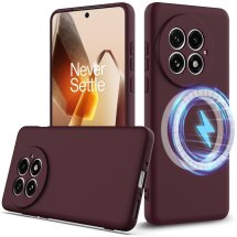 Защитный чехол Deexe Silicone Case with MagSafe для OnePlus 13 - Wine Red: фото 1 из 9