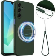 Защитный чехол Deexe Silicone Case with MagSafe для Samsung Galaxy A17 (A175) - Dark Green: фото 1 из 9