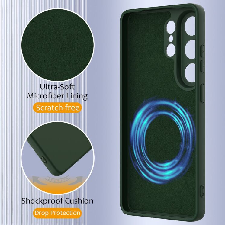 Защитный чехол Deexe Silicone Case with MagSafe для Samsung Galaxy S26 Ultra - Dark Blue: фото 8 из 9