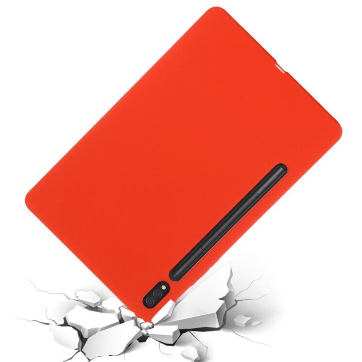 Защитный чехол Deexe Silicone Shell для Samsung Galaxy Tab S7 (T870/875) / S8 (X700/706) - Red: фото 5 из 12