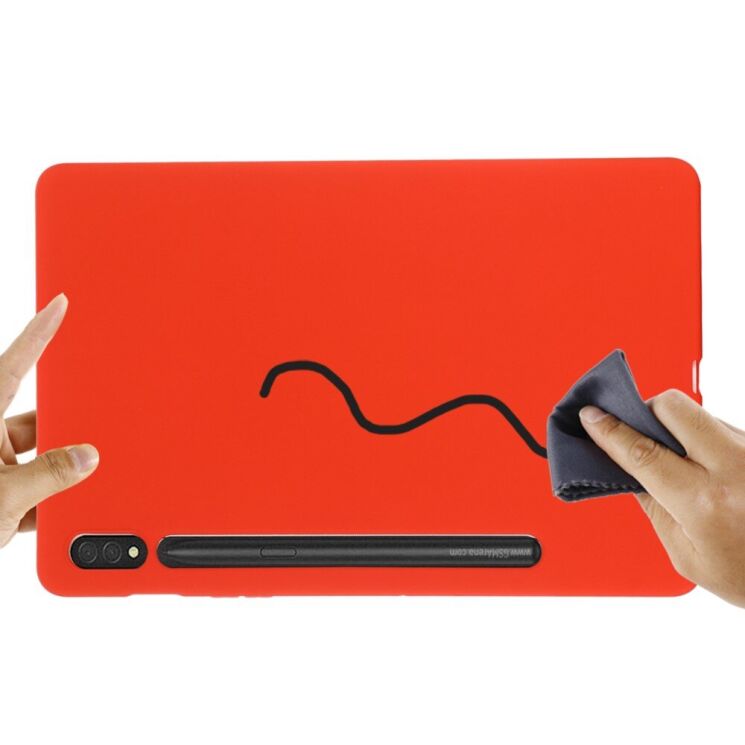 Защитный чехол Deexe Silicone Shell для Samsung Galaxy Tab S7 (T870/875) / S8 (X700/706) - Red: фото 7 из 12