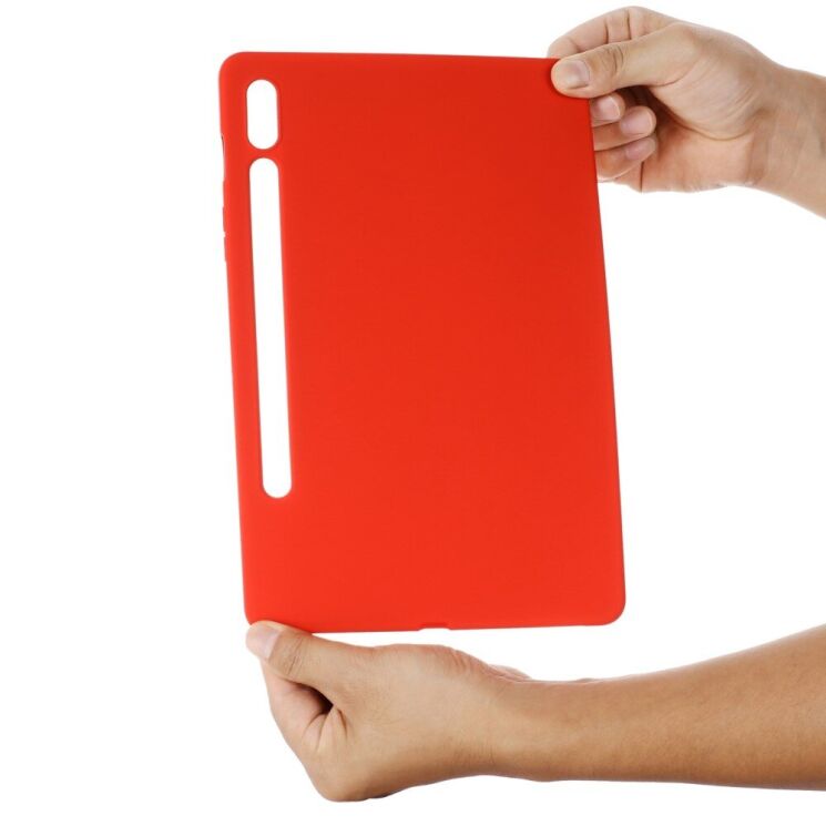 Защитный чехол Deexe Silicone Shell для Samsung Galaxy Tab S7 (T870/875) / S8 (X700/706) - Red: фото 8 из 12