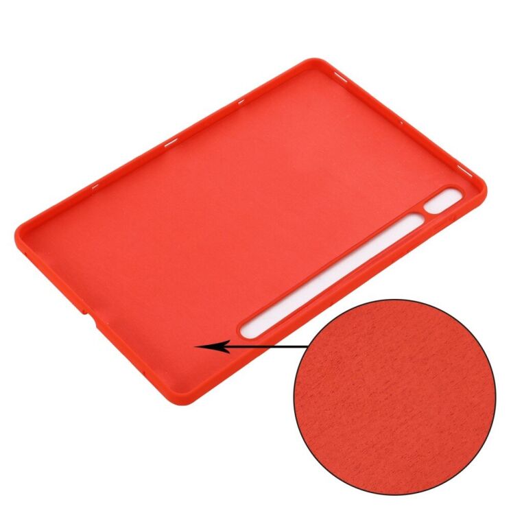 Защитный чехол Deexe Silicone Shell для Samsung Galaxy Tab S7 (T870/875) / S8 (X700/706) - Red: фото 6 из 12