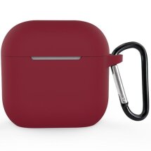 Защитный чехол Deexe Silicone Sleeve для Apple AirPods 4 - Wine Red: фото 1 из 11