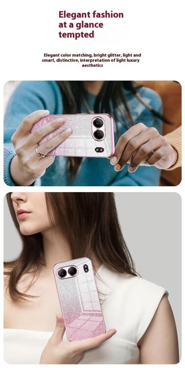 Захисний чохол Deexe Sparkles Cover для OnePlus Nord 4 - Pink: фото 3 з 10