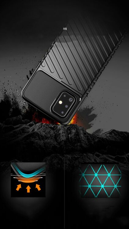 Защитный чехол Deexe Thunder Series для Samsung Galaxy A71 - Black: фото 7 из 13