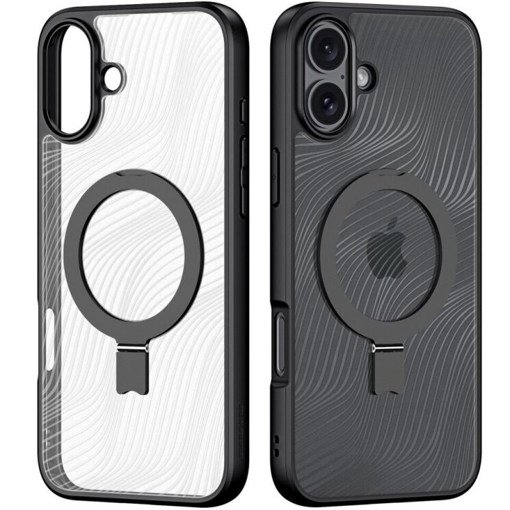 Защитный чехол DUX DUCIS Aimo Mag Series with Folding Stand для Apple iPhone 16 - Black: фото 2 из 17