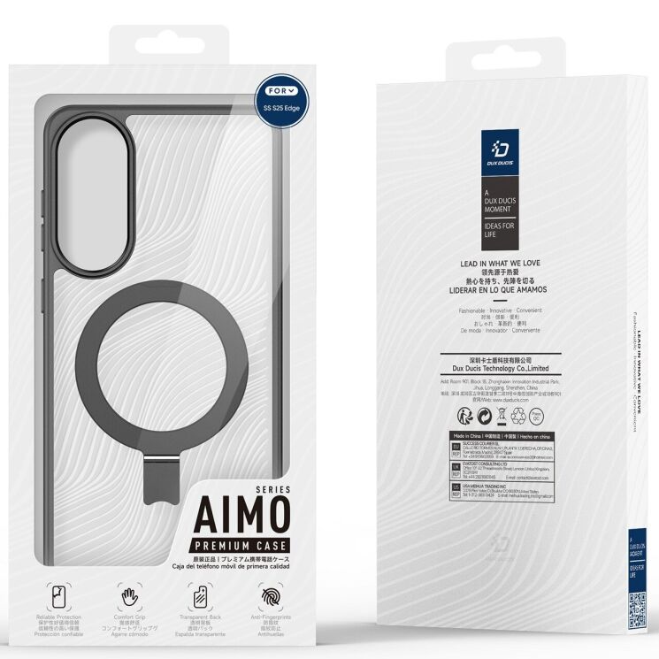 Захисний чохол DUX DUCIS Aimo Mag Series with Folding Stand для Samsung Galaxy S25 Edge (S937) - Black: фото 3 з 7