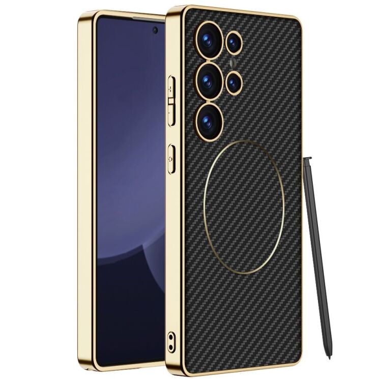 Защитный чехол GKK Electro Armor для Samsung Galaxy S23 Ultra (S918) - Carbon Fiber: фото 1 из 10