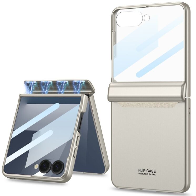 Защитный чехол GKK Magnetic Fold для Samsung Galaxy Flip 7 - Titanium Grey: фото 1 из 8