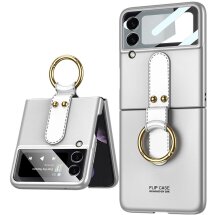 Захисний чохол GKK Ring Holder для Samsung Galaxy Flip 3 - Silver: фото 1 з 7