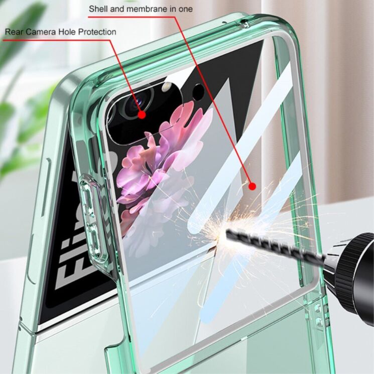 Защитный чехол GKK Translucent для Samsung Galaxy Flip 6 - Transparent Purple: фото 3 из 8