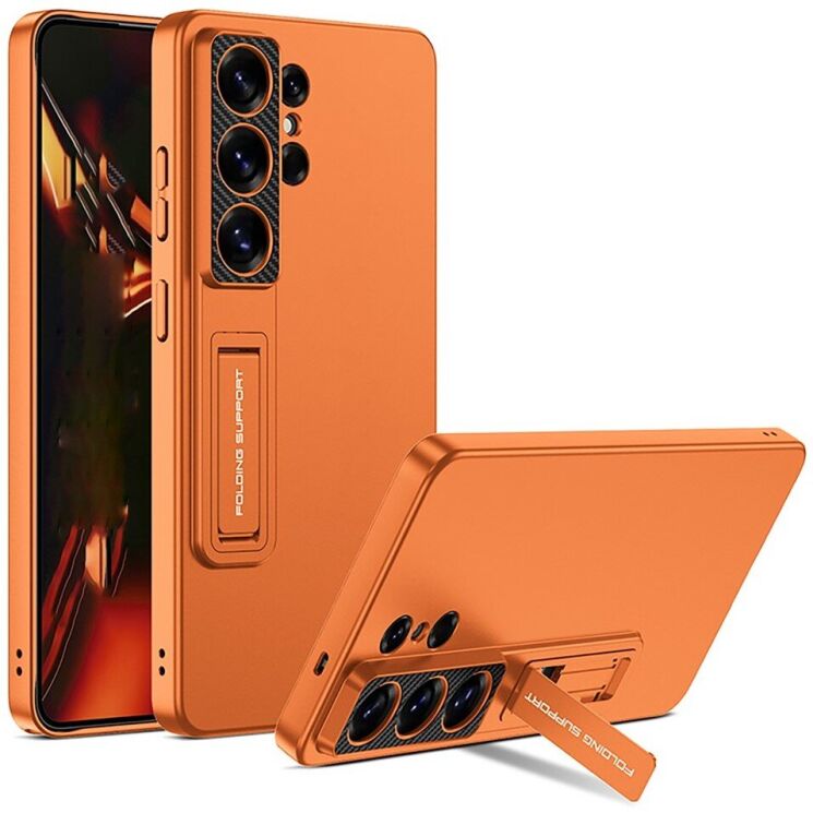 Защитный чехол GKK UltraThin Bracket Shell для Samsung Galaxy S26 Ultra - Orange: фото 1 из 7