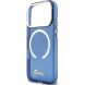 Защитный чехол Guess IML Script Metal MagSafe для iPhone 17 Pro Max (GUHMP17X5HTCSMSB) - Blue (402880L). Фото 6 из 9