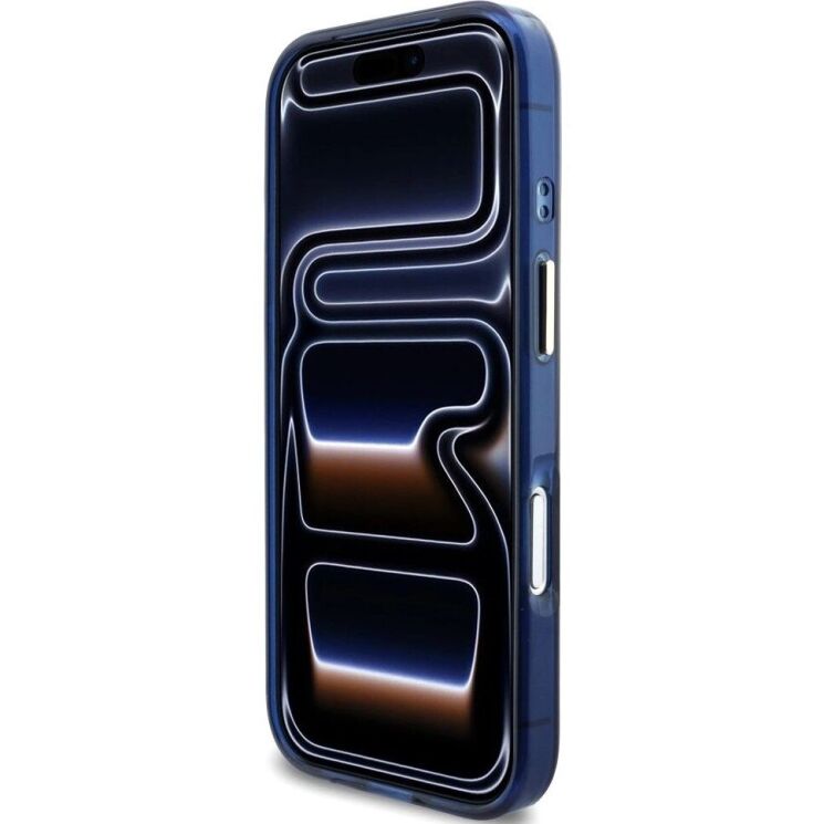 Защитный чехол Guess IML Script Metal MagSafe для iPhone 17 Pro Max (GUHMP17X5HTCSMSB) - Blue: фото 5 из 9