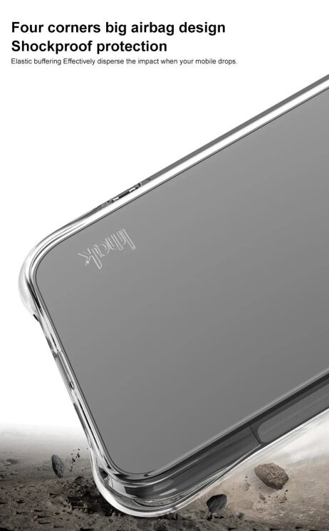 Защитный чехол IMAK Airbag MAX Case для Xiaomi Redmi Note 14 Pro 5G / Poco X7 - Transparent Black: фото 5 из 11