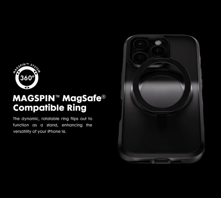 Защитный чехол Laut CRYSTAL MATTER для Apple iPhone 16 Pro Max - Black: фото 11 из 14