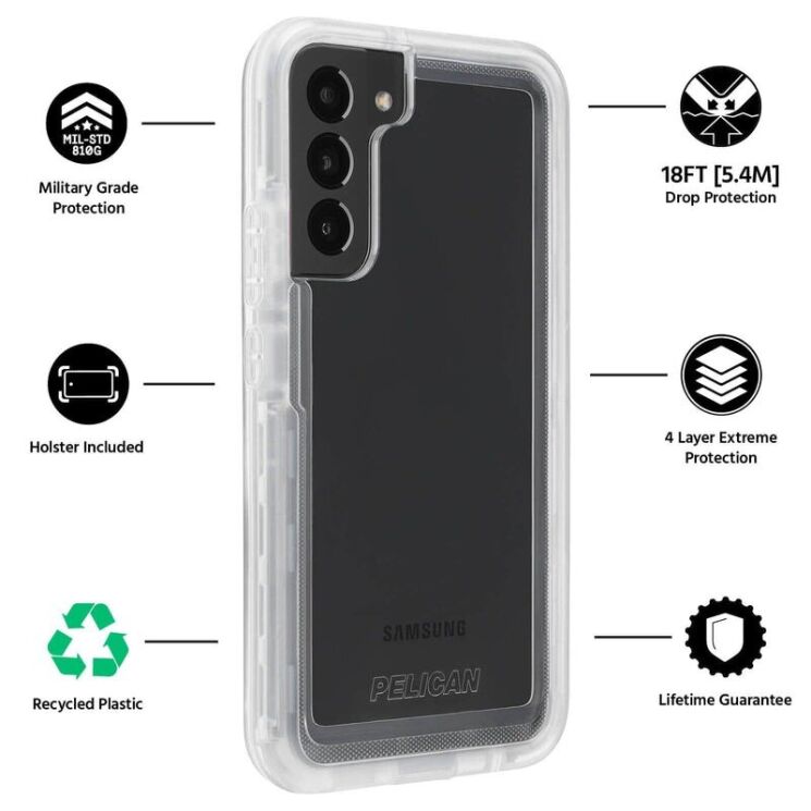 Защитный чехол Pelican Voyager with Holster для Samsung Galaxy S22 Plus (S906) PP048126 - Transparent: фото 10 из 10
