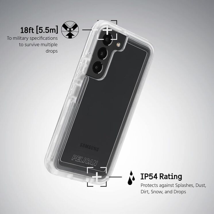 Защитный чехол Pelican Voyager with Holster для Samsung Galaxy S22 Plus (S906) PP048126 - Transparent: фото 9 из 10