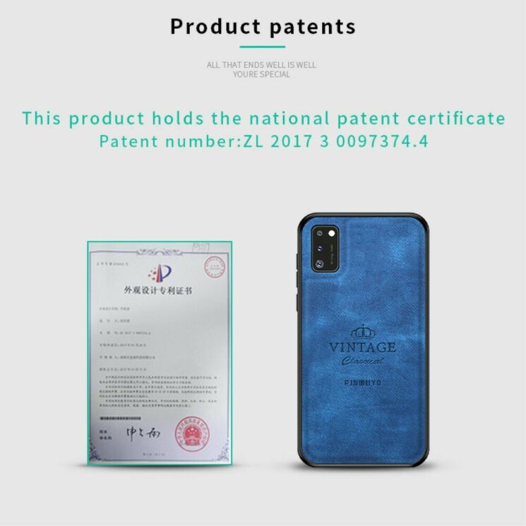 Захисний чохол PINWUYO Vintage Series для Samsung Galaxy A41 (A415) - Blue: фото 5 з 13