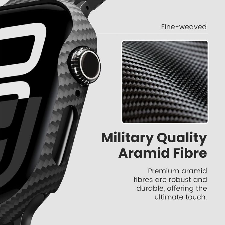 Захисний чохол Pitaka Air (FW) для Apple Watch 10 / 11 46 mm (AWB2401) - Black / Grey: фото 5 з 10