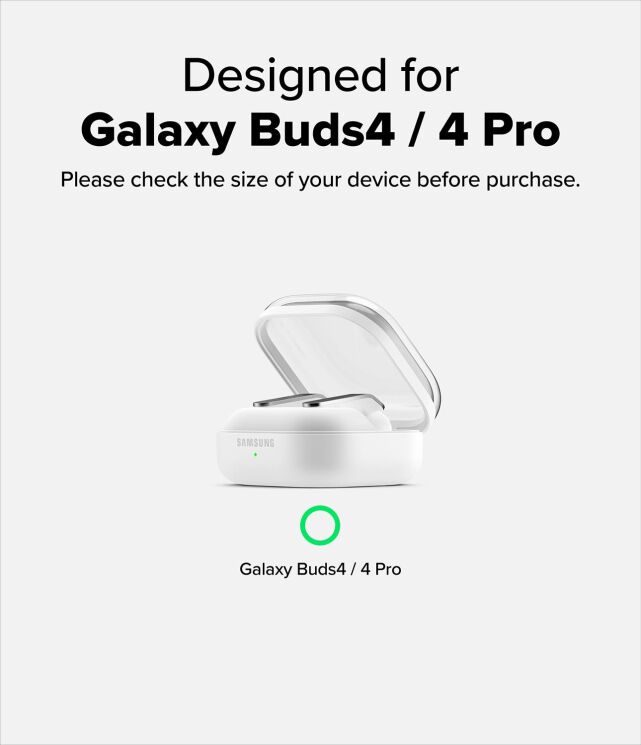 Захисний чохол Ringke Air (FH) для Samsung Galaxy Buds 4 / Buds 4 Pro (8800328818903) - Clear Black (407428B) Захисний чохол Ringke Air (FH) для Samsung Galaxy Buds 4 / Buds 4 Pro (8800328818903) - Clear Black: фото 3 з 14