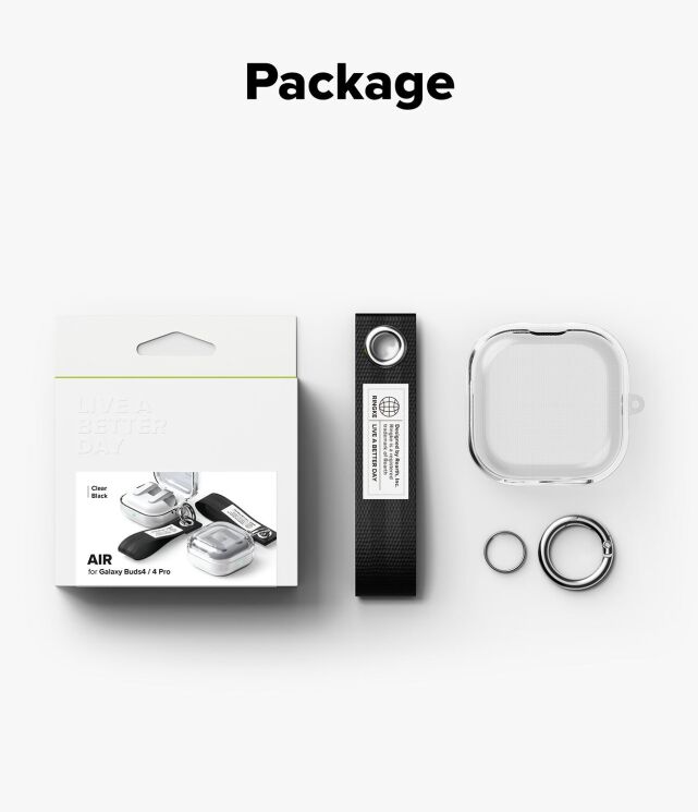 Захисний чохол Ringke Air (FH) для Samsung Galaxy Buds 4 / Buds 4 Pro (8800328818903) - Clear Black (407428B) Захисний чохол Ringke Air (FH) для Samsung Galaxy Buds 4 / Buds 4 Pro (8800328818903) - Clear Black: фото 11 з 14