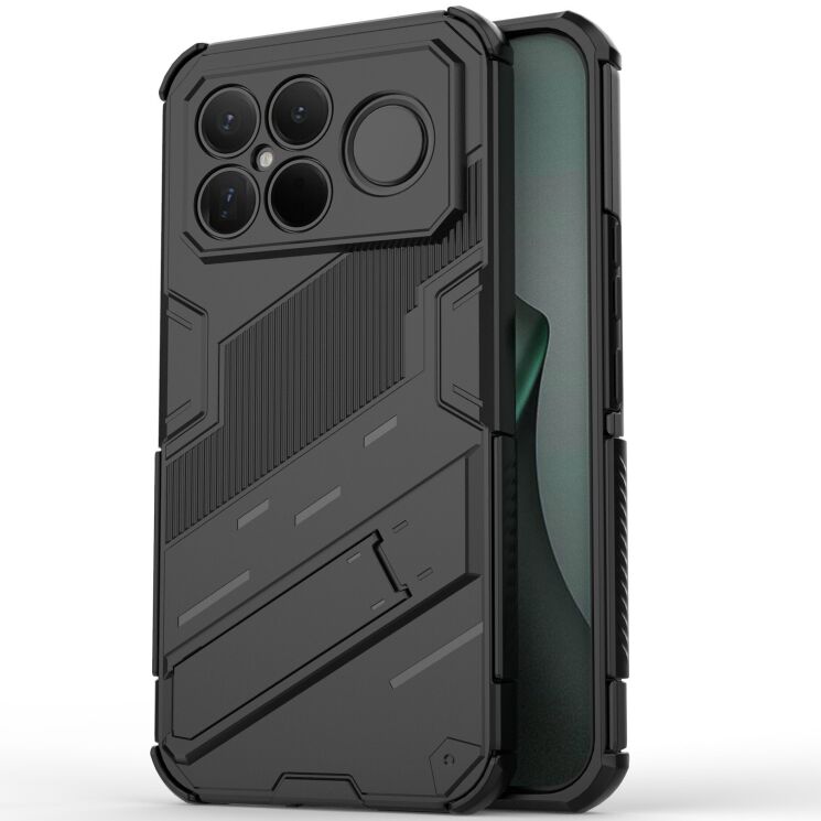 Захисний чохол з підставкою Deexe Bibercas для Xiaomi Poco F8 Ultra - Black: фото 1 з 6