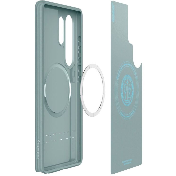 Защитный чехол Spigen (SGP) Caseology Parallax (MagFit) by Spigen для Samsung Galaxy S25 Ultra (S938) ACS09053 - Sage Green: фото 7 из 16
