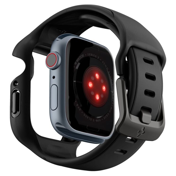 Защитный чехол Spigen (SGP) Liquid Air Pro Case для Apple Watch 45 mm (7 / 8 / 9 Series) - Black: фото 4 из 12
