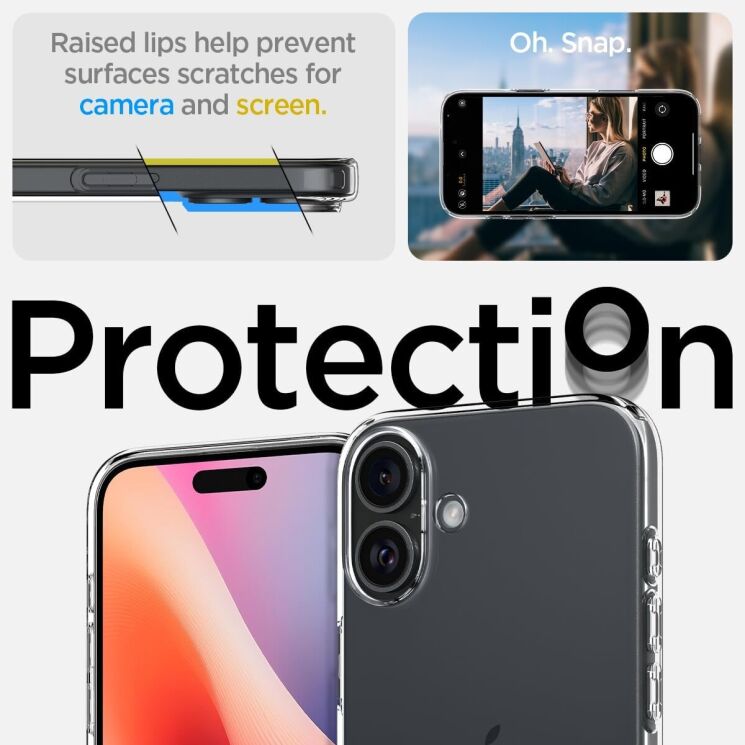 Защитный чехол Spigen (SGP) Liquid Crystal для Apple iPhone 16 - Crystal Clear: фото 9 из 13