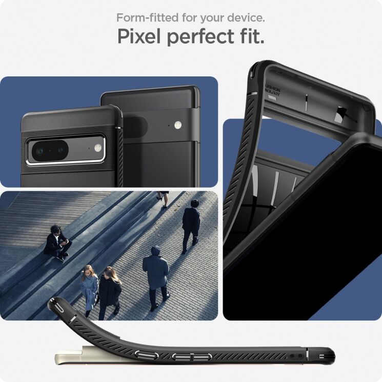 Захисний чохол Spigen (SGP) Rugged Armor для Google Pixel 7 - Matte Black: фото 13 з 18