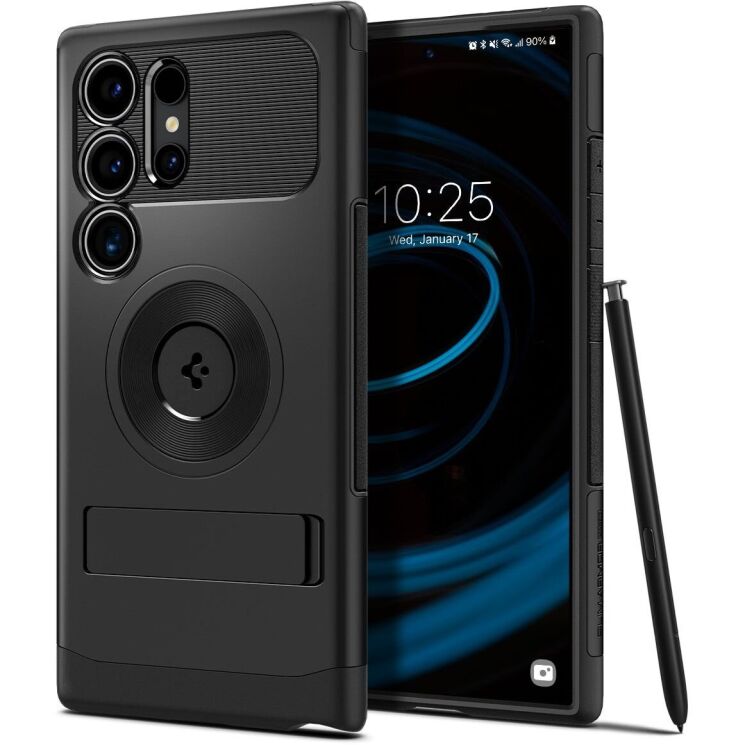 Защитный чехол Spigen (SGP) Slim Armor (MagFit) для Samsung Galaxy S24 Ultra (S928) ACS07189 - Black: фото 1 из 15