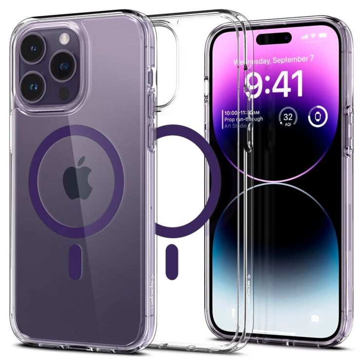 Захисний чохол Spigen (SGP) Ultra Hybrid (MagFit) для Apple iPhone 14 Pro - Deep Purple: фото 1 з 15