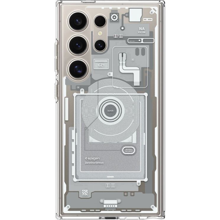 Защитный чехол Spigen (SGP) Ultra Hybrid Zero One для Samsung Galaxy S24 Ultra (S928) - White: фото 3 из 17