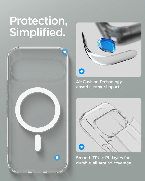 Защитный чехол Spigen Ultra Hybrid MagSafe Compatible для Google Pixel 11 Pro XL (ACS11451) - Clear/White: фото 10 из 12