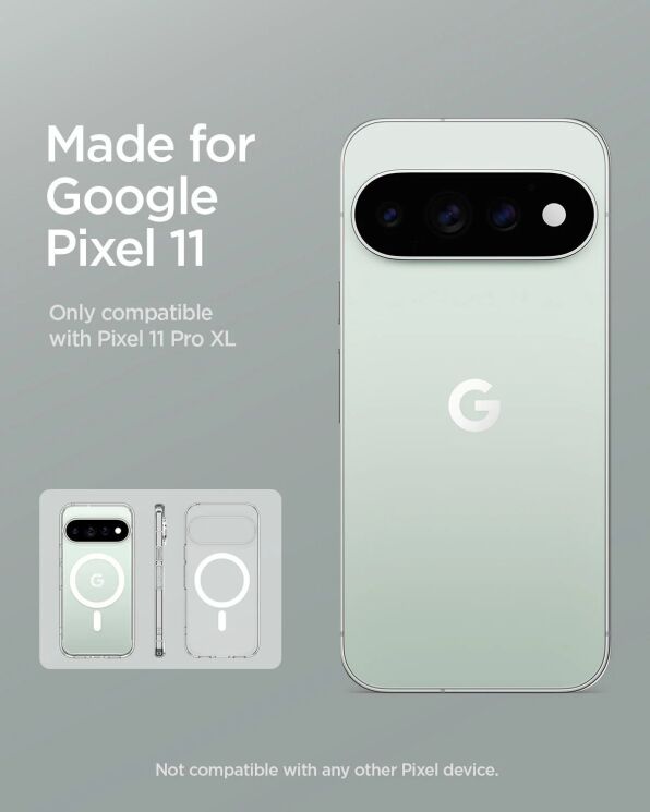Защитный чехол Spigen Ultra Hybrid MagSafe Compatible для Google Pixel 11 Pro XL (ACS11451) - Clear/White: фото 8 из 12